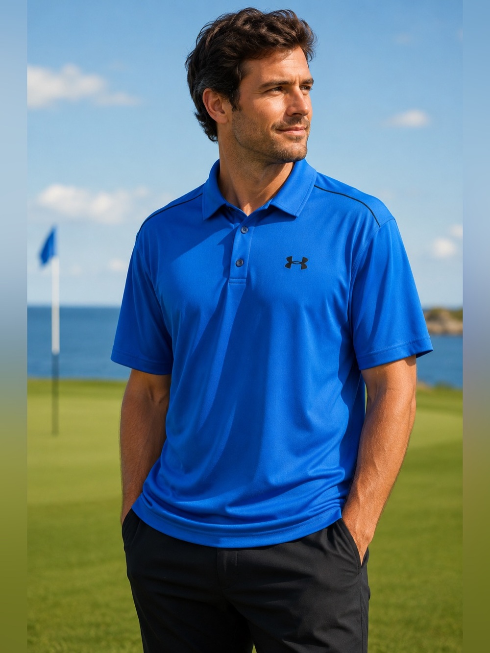 Under Armour HeatGear Golf Polo | Men’s Blue Performance Shirt | Large - Picture 1 of 6